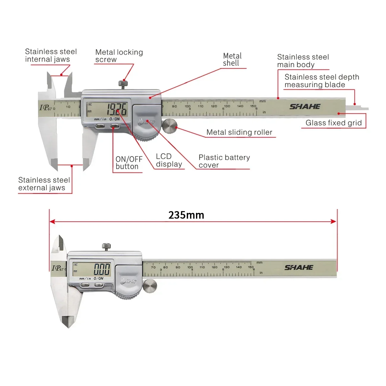 150 mm IP67 Waterproof Digital - Digital Caliper 150Mm Stainless Steel ulasan dan harga